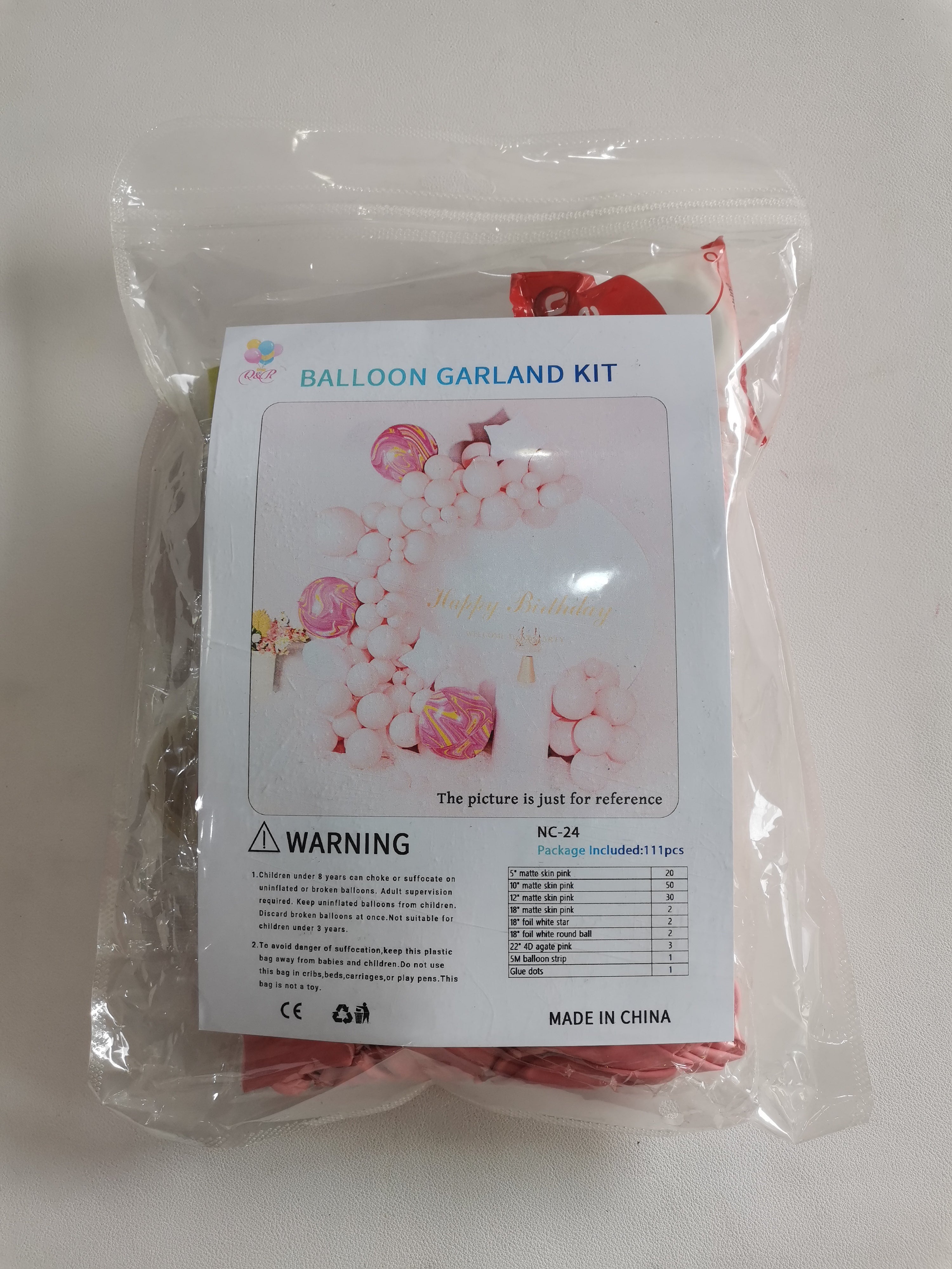 Balloon Garland Pastel Pink 4D Marbling Balloon Garland Kit 111pcs For Birthdays Baby Shower Bridal Party