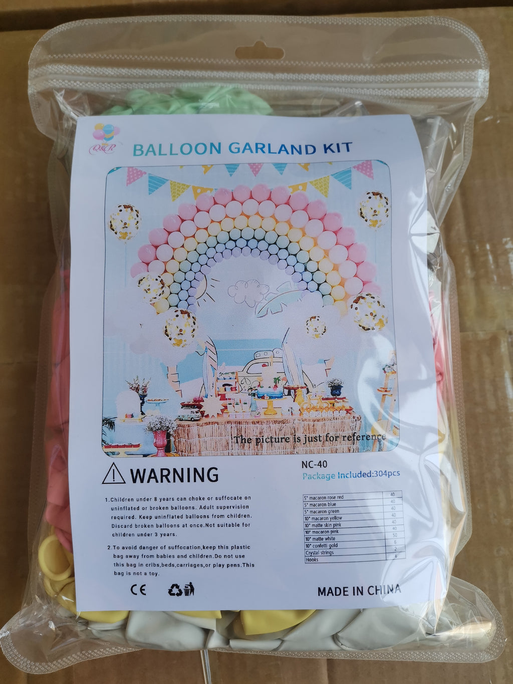 Macaron Pastel Color Rainbow Balloon Garland Kit 304 pcs for Birthdays Backyard Princess Party