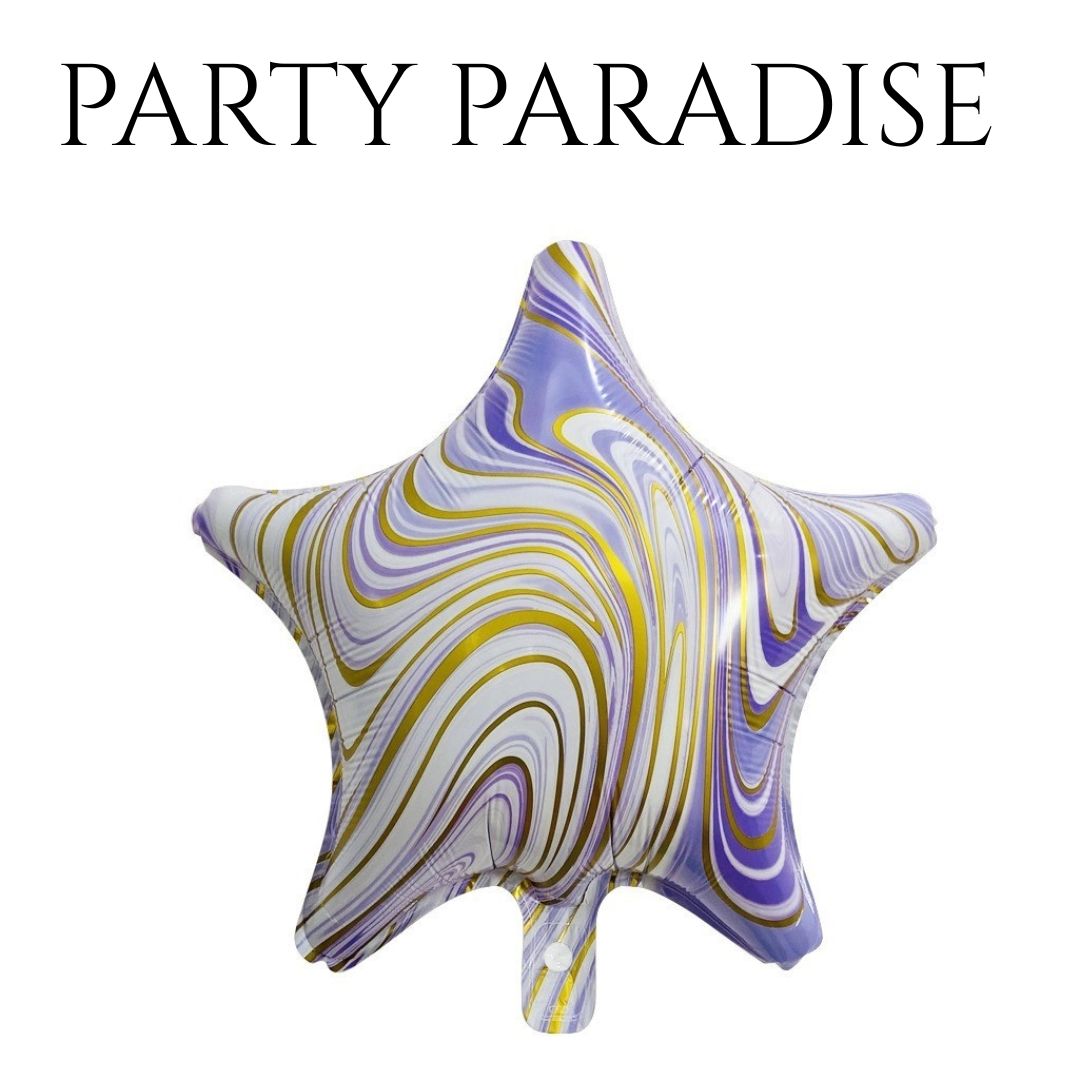 Foil Star Marble Balloons 18" 1 PCS
