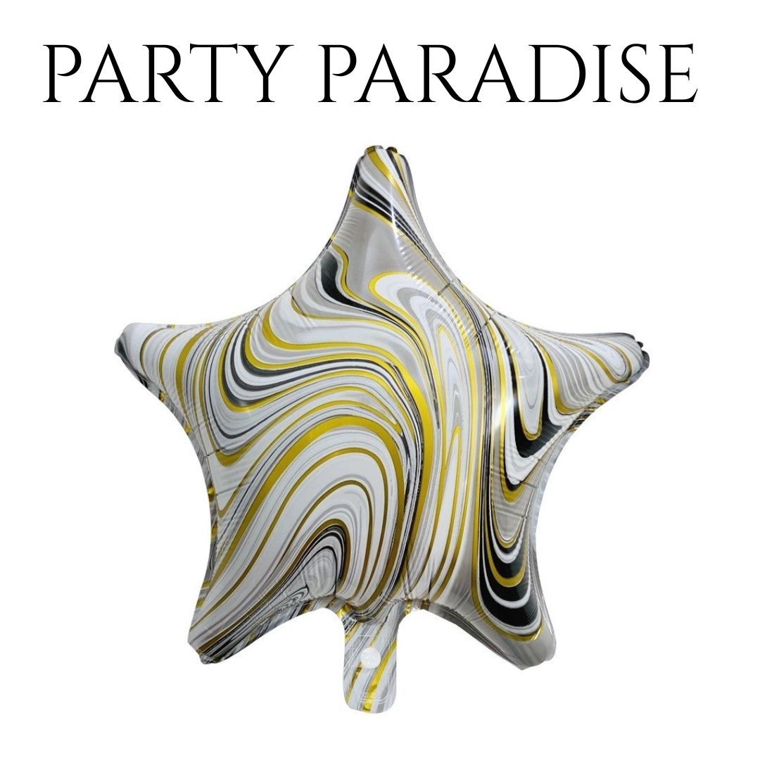 Foil Star Marble Balloons 18" 1 PCS