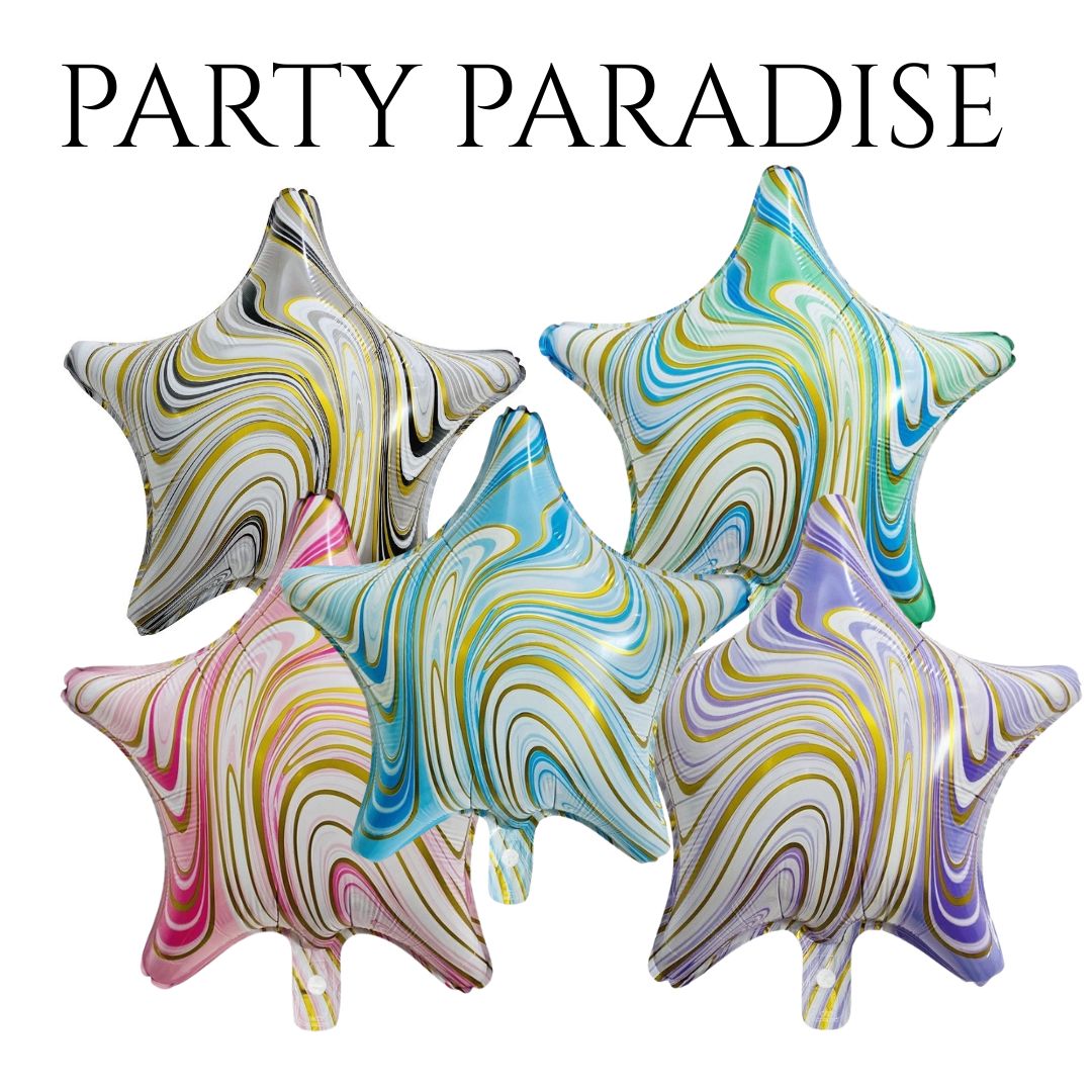 Foil Star Marble Balloons 18" 1 PCS Main image