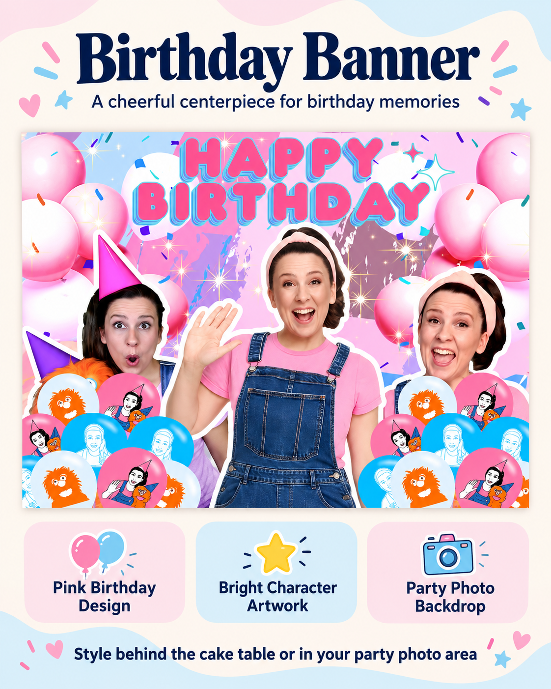 English Teacher Happy Birthday Banner 5' x 3' for Birthdays Party Kids Celebration