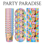 40 Pcs Party Decorations Cartoon Teacher Plates and Napkins Happy Birthday Tableware Set Decor Supplies for Birthday