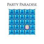 Double-Sided Two-Tone Square Foil Balloons Grid Background Wall for Party 19inch Squares, 25PCS
