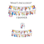 41pcs Cartoon Tracher Birthday Party Decoration for Kids Birthday including Banner, Cake topper, Balloons Cupcake Toppers
