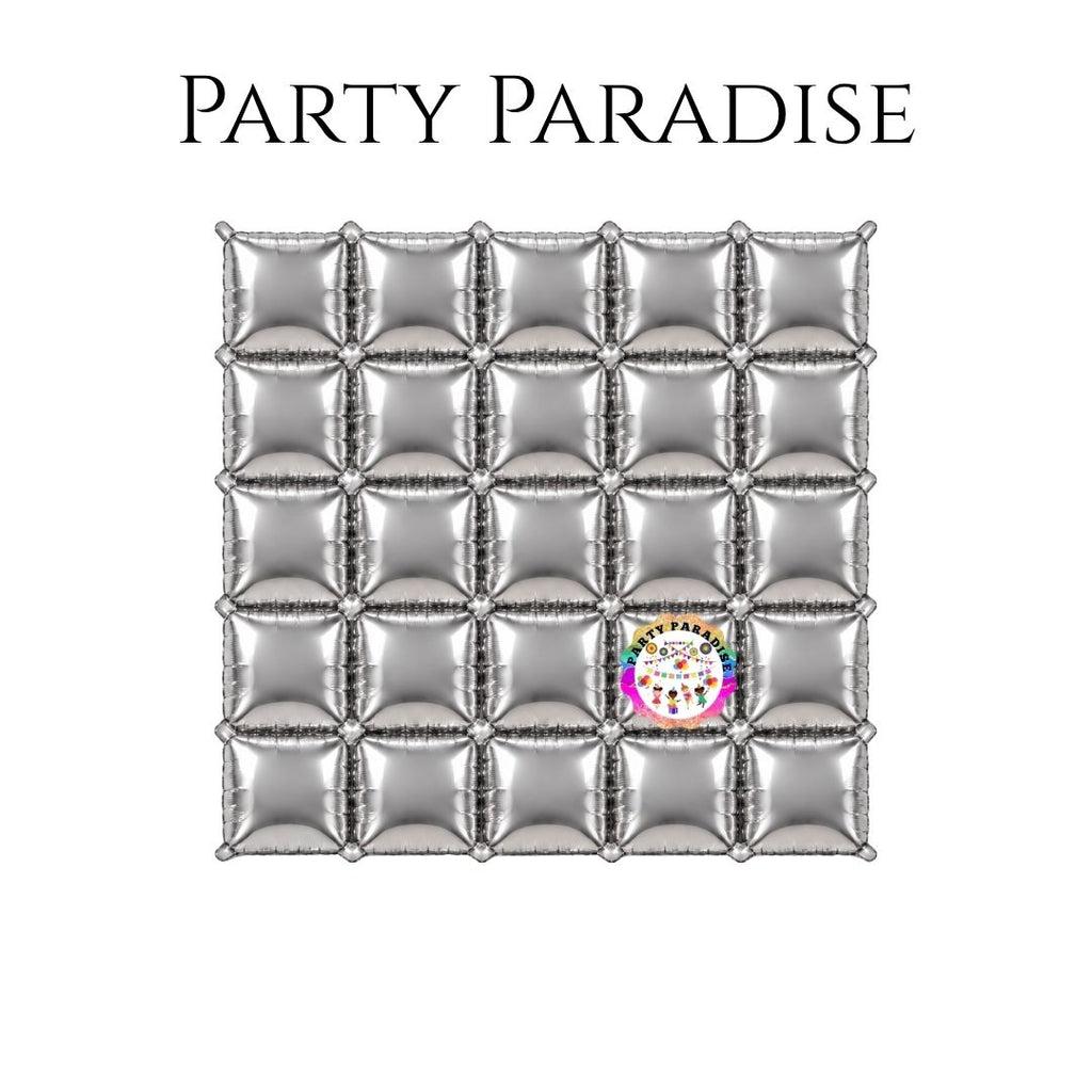 Double-Sided Two-Tone Square Foil Balloons Grid Background Wall for Party 19inch Squares, 25PCS
