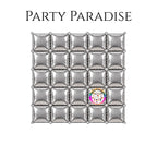 Double-Sided Two-Tone Square Foil Balloons Grid Background Wall for Party 19inch Squares, 25PCS