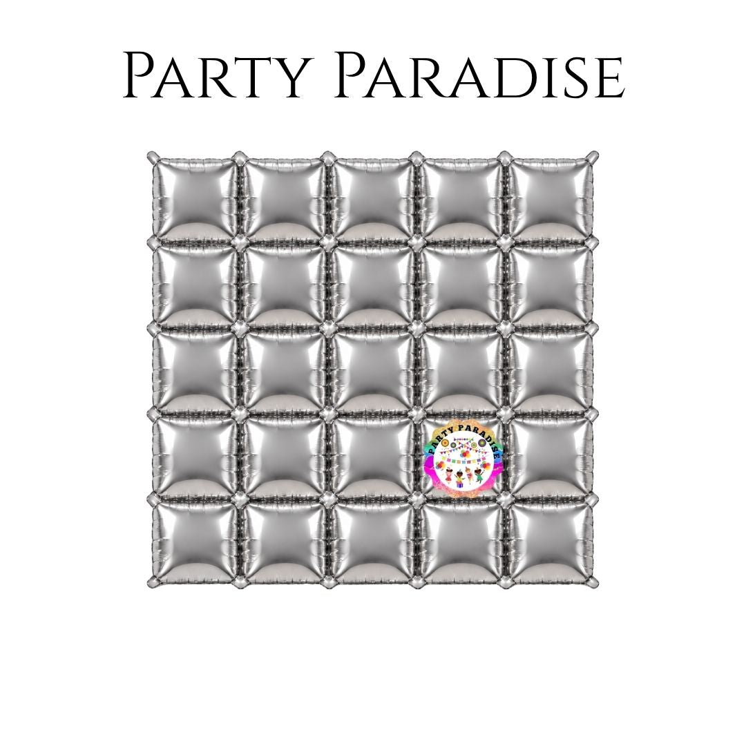 Double-Sided Two-Tone Square Foil Balloons Grid Background Wall for Party 19inch Squares, 25PCS