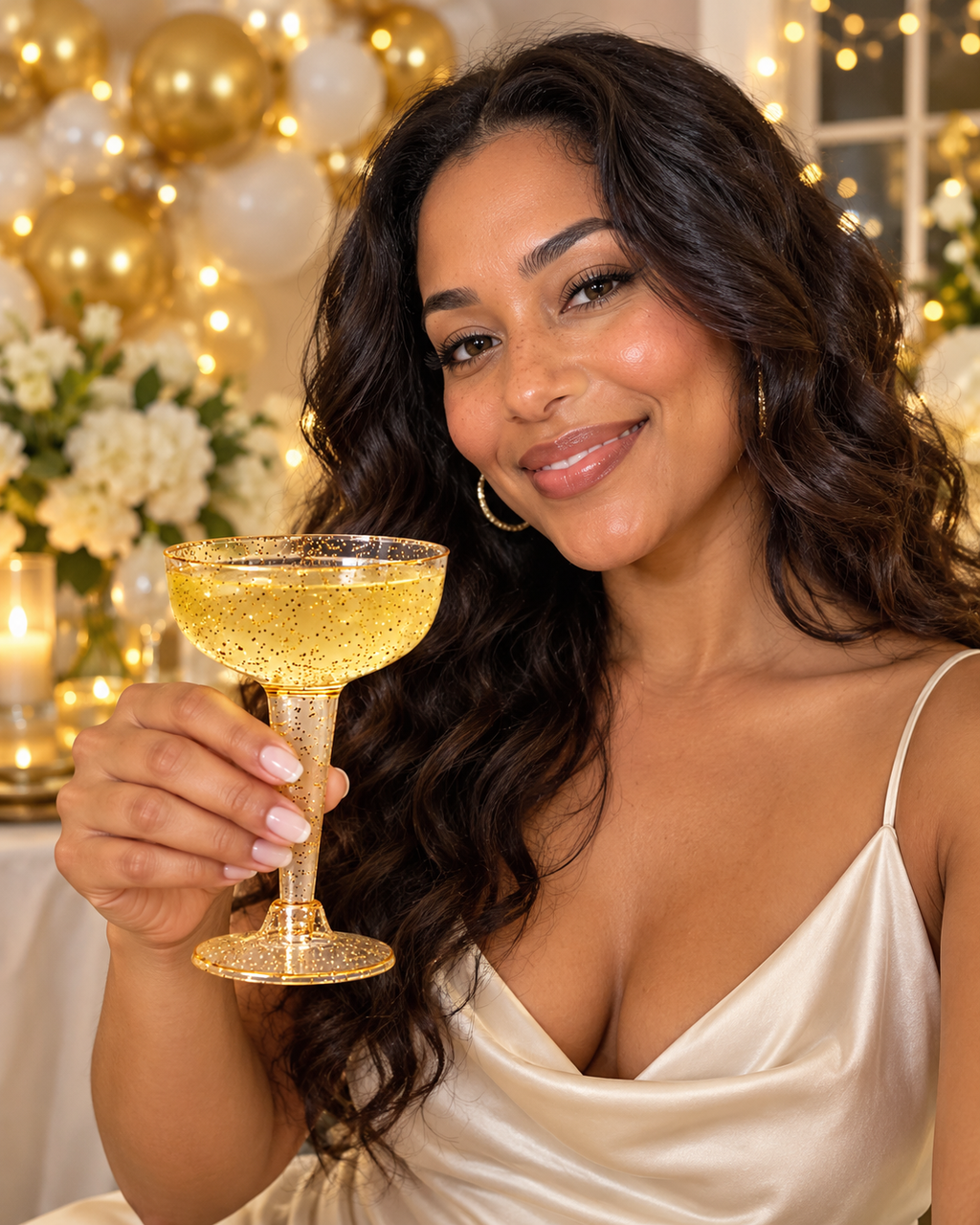 Gold Glitter Coupe drinkware for cocktails wedding party 20PCS