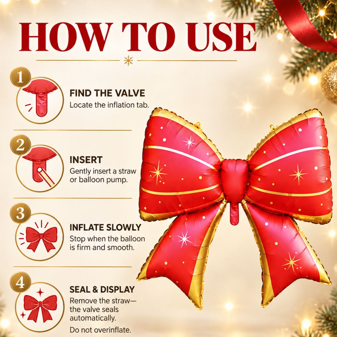Christmas Sparkle Bow in Red and Gold for Christmas Party Photoshoot