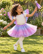 Girls Purple Ombre Layered Sparkle Tulle Skirt 3 piece Set