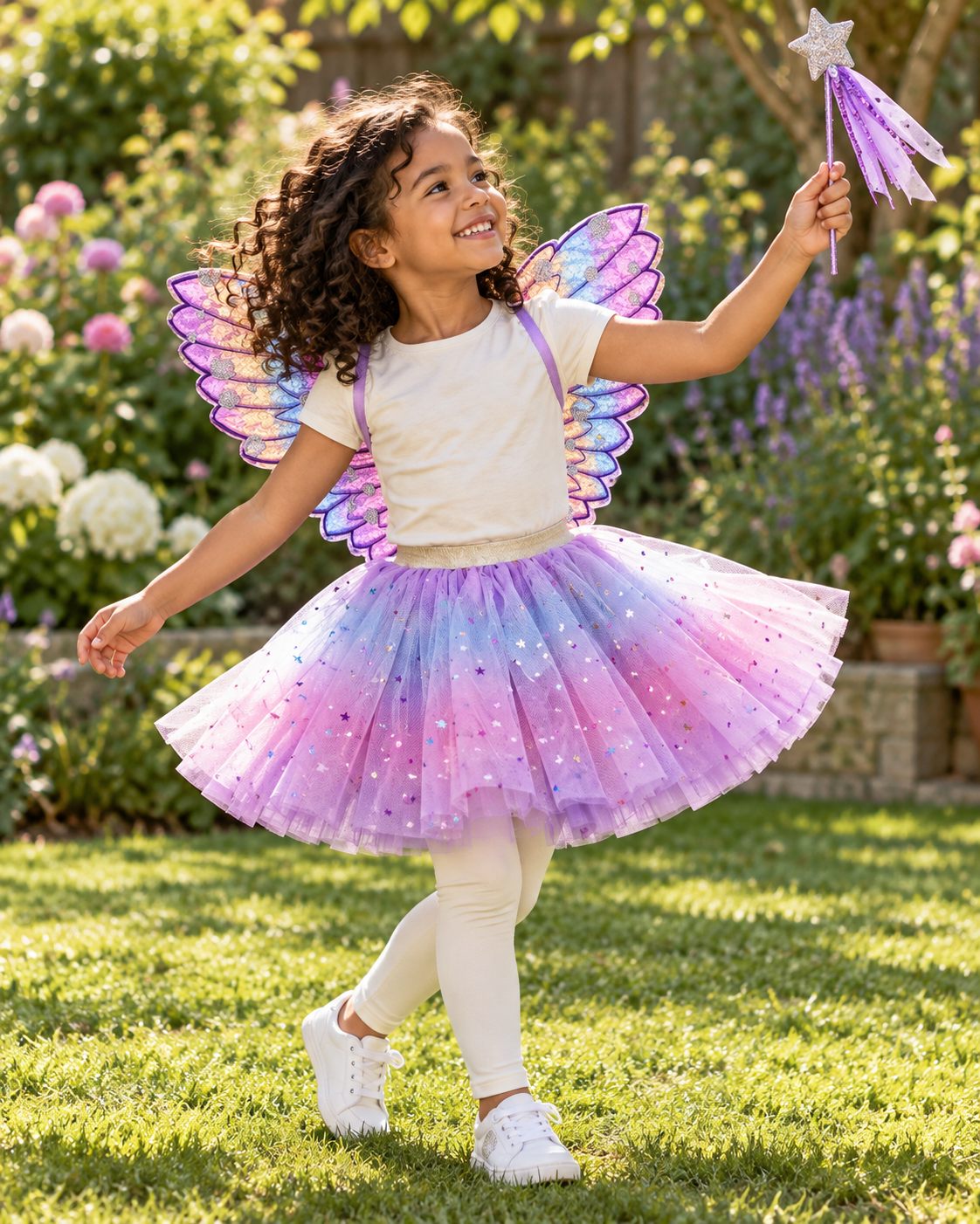 Girls Purple Ombre Layered Sparkle Tulle Skirt 3 piece Set