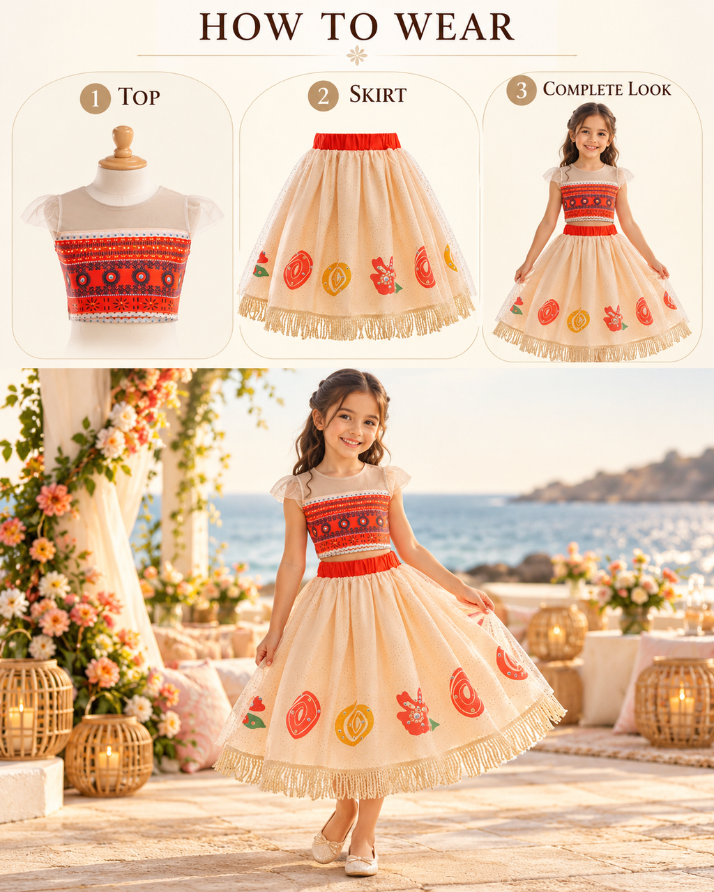 Moana Dress 2pcs Dress Set