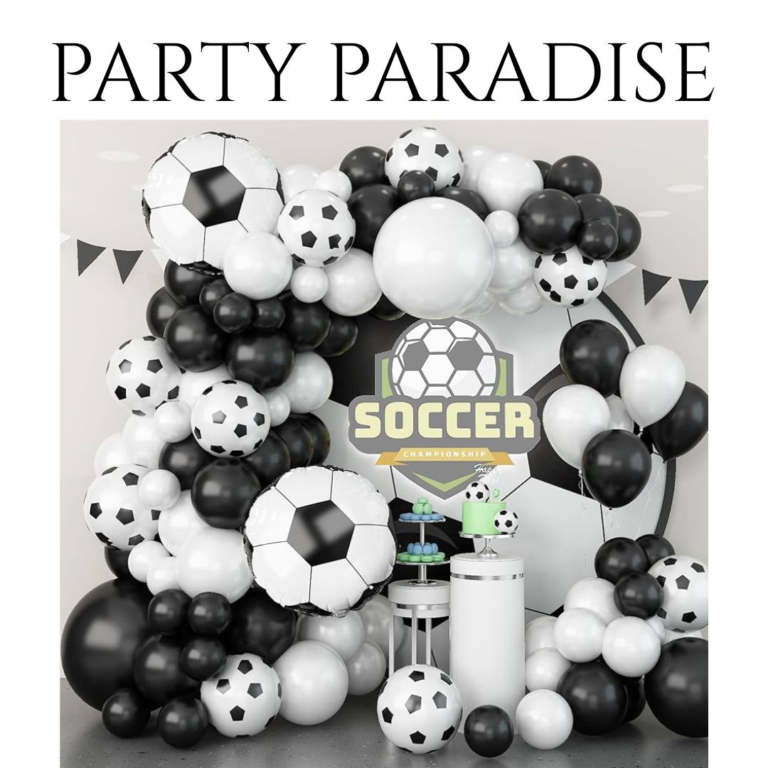 94PC Soccer Ballon Arch Kit for Birthdays, Parties, World Cup, end of Season Celebration Main image