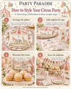 Circus Theme Party Plate Set for birthdays dinner party celebration Party Bundle Set