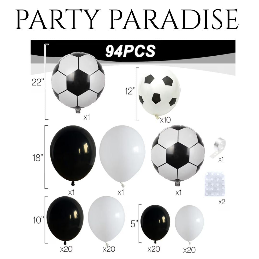 94PC Soccer Ballon Arch Kit for Birthdays, Parties, World Cup, end of Season Celebration Secondary image