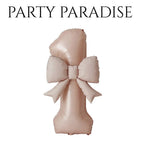 Pink Cream Bowknot Number Balloon 0-9 for Princess Birthday Parties