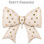 Bow Cream Balloons 38 Inch Bow Foil Mylar Balloons with gold hearts, Coquette Balloon for Girl Birthday Gender Reveal Baby Shower Wedding Decorations