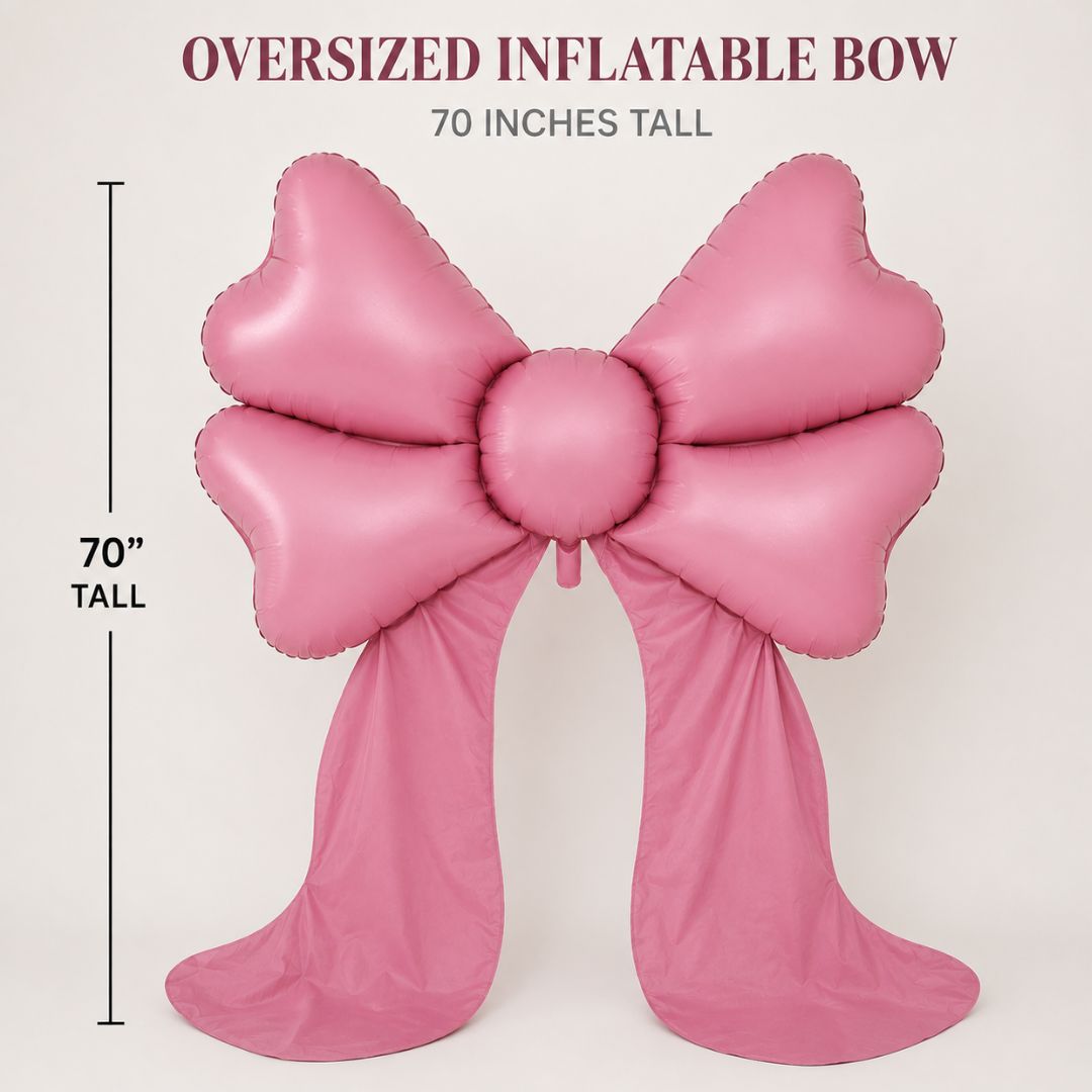 Pink Oversized Bow Balloon for Princess Birthday Parties Secondary image