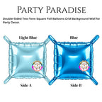 Double-Sided Two-Tone Square Foil Balloons Grid Background Wall for Party 19inch Squares, 25PCS