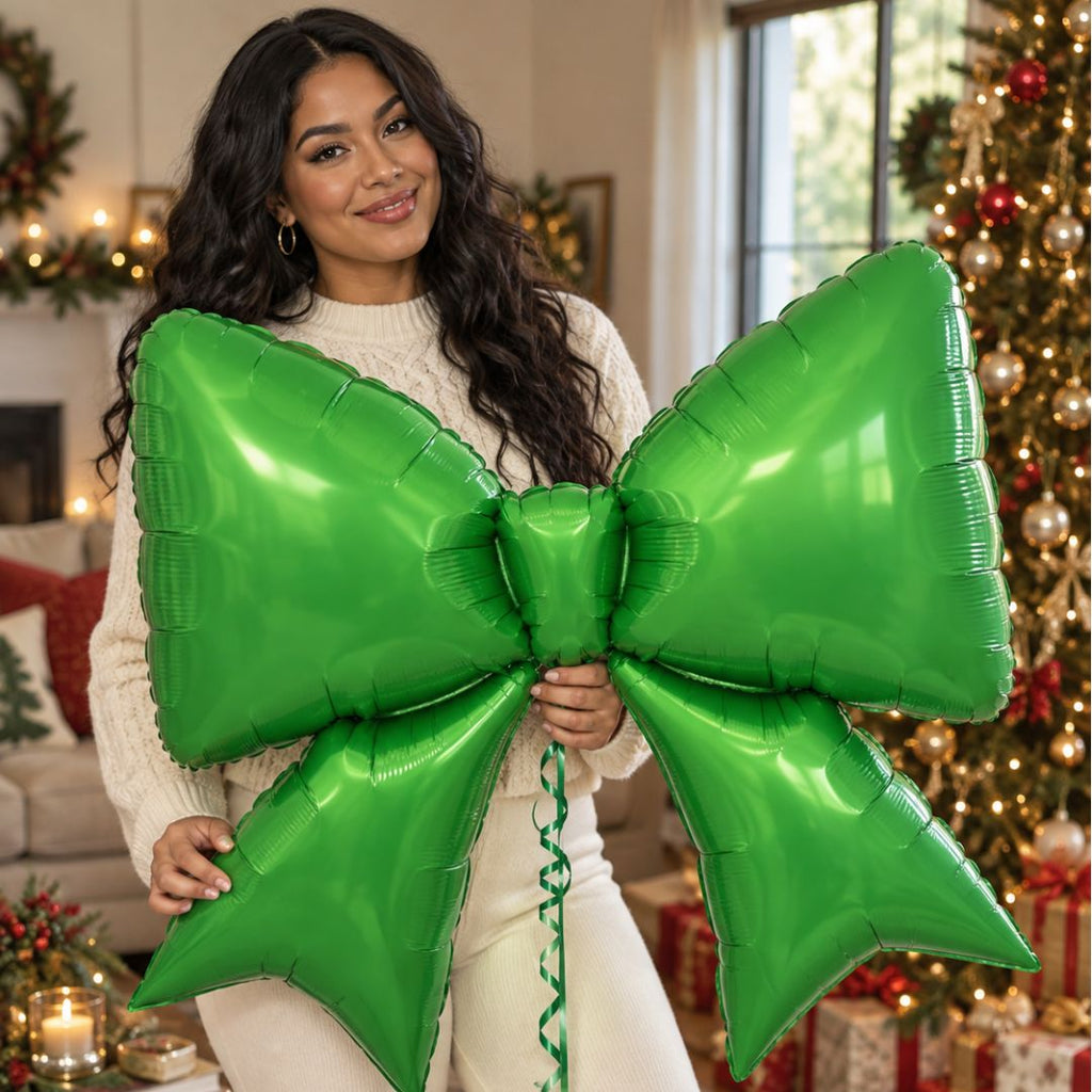 Green Bow Balloon perfect for Christmas Holiday party and photoshoot