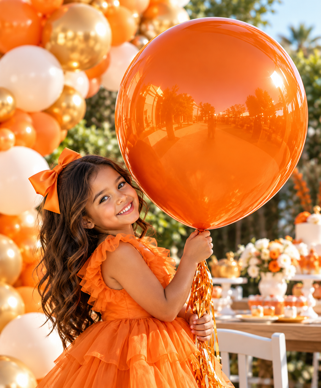 Metallic Balloon 12inches 100ct in "Orange" for Birthdays Parties