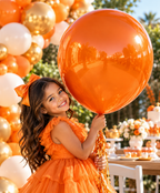 Metallic Balloon 12inches 100ct in "Orange" for Birthdays Parties