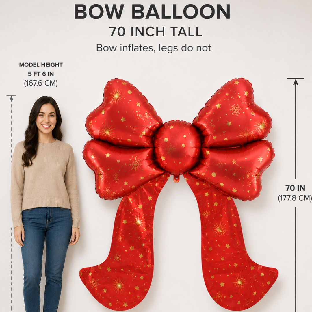 Red and Gold Oversized Bow for Birthdays and party
