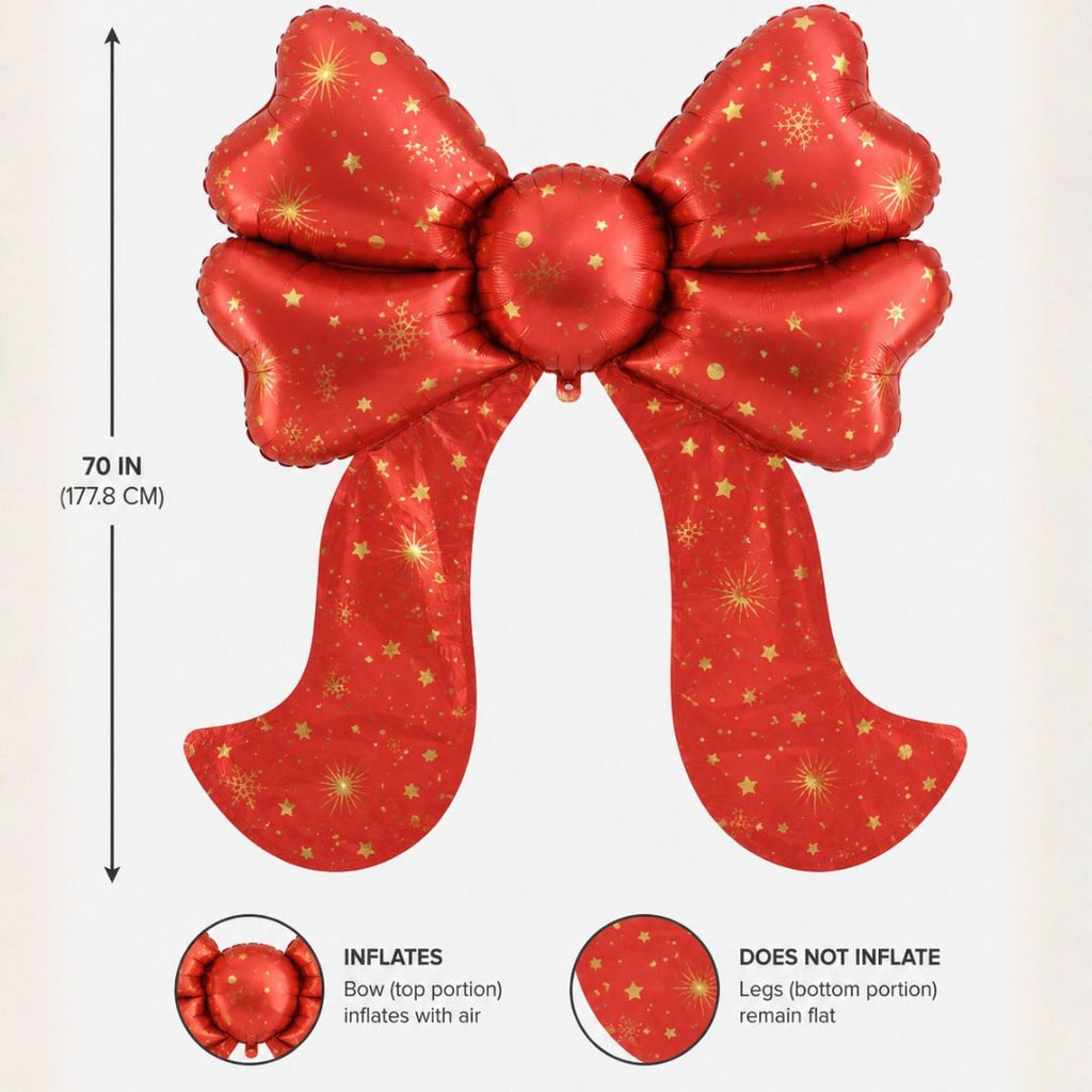 Red and Gold Oversized Bow for Birthdays and party