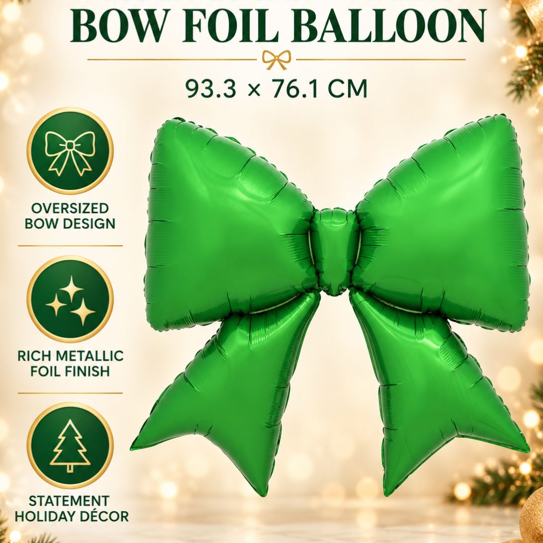 Green Bow Balloon perfect for Christmas Holiday party and photoshoot
