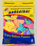 Pastel Balloons 12in Mixed MultiColor 100ct