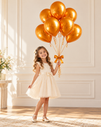 Party Paradise Store Chrom Ice Double Layer Balloons in Golden Orange, High Shine Chrom Finish