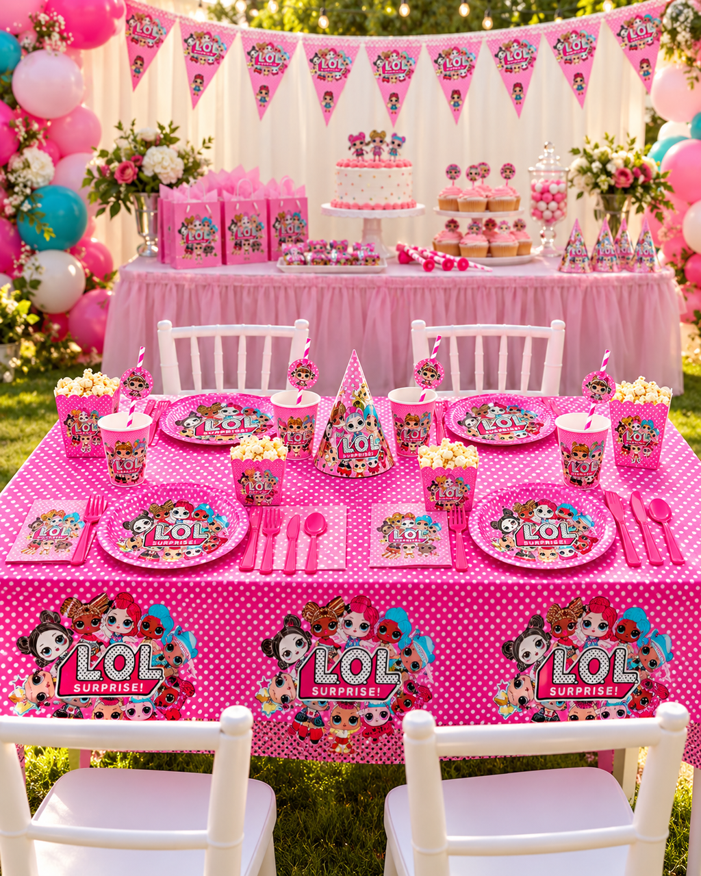 LOL Surprise Doll Tableware 136pc for Kids Birthday Party