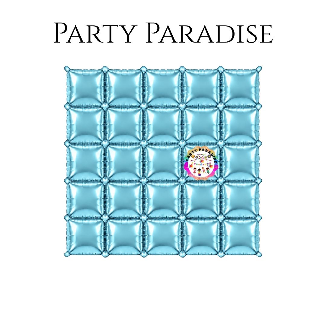 Double-Sided Two-Tone Square Foil Balloons Grid Background Wall for Party 19inch Squares, 25PCS