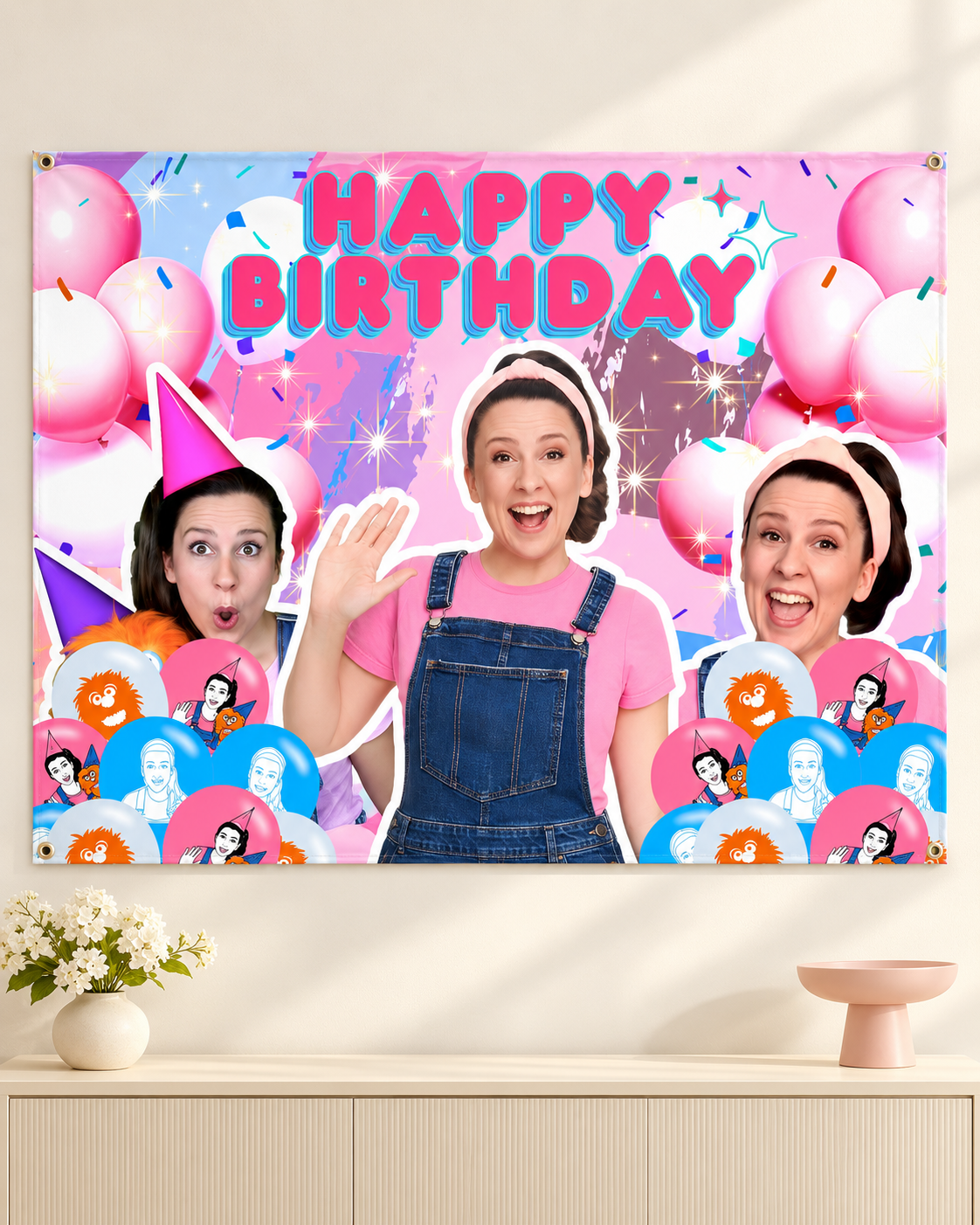 English Teacher Happy Birthday Banner 5' x 3' for Birthdays Party Kids Celebration Secondary image
