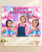 English Teacher Happy Birthday Banner 5' x 3' for Birthdays Party Kids Celebration