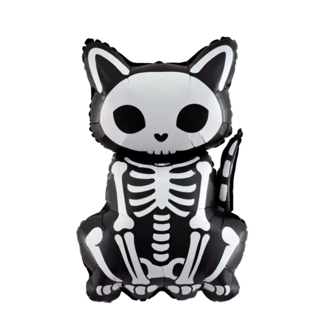 Skeleton Cat Halloween Balloon Size 33.1 inches in Height and 20.9 inches in width Main image