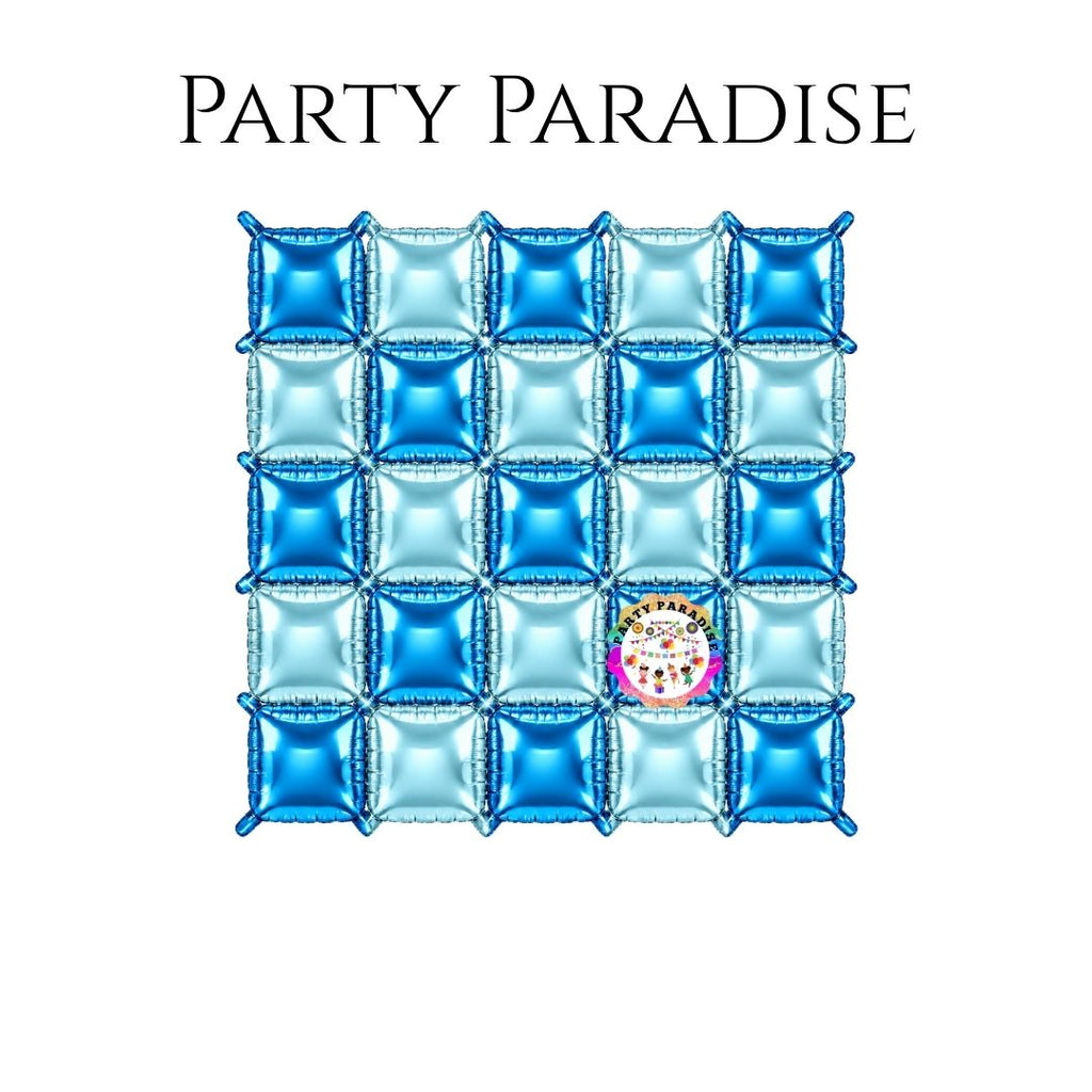 Double-Sided Two-Tone Square Foil Balloons Grid Background Wall for Party 19inch Squares, 25PCS