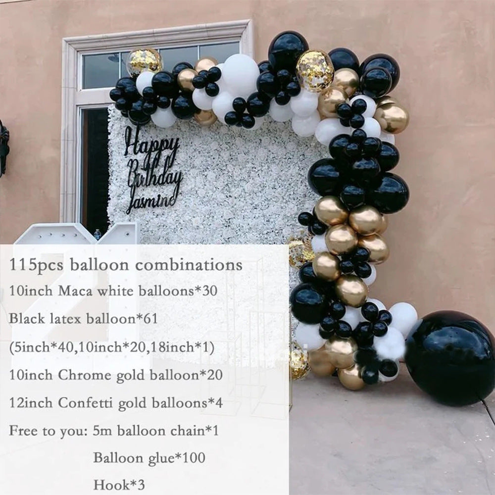 Chrome Black Chrome Gold Garland Kit 120pcs for Graduation Weddings Birthdays Anniversary