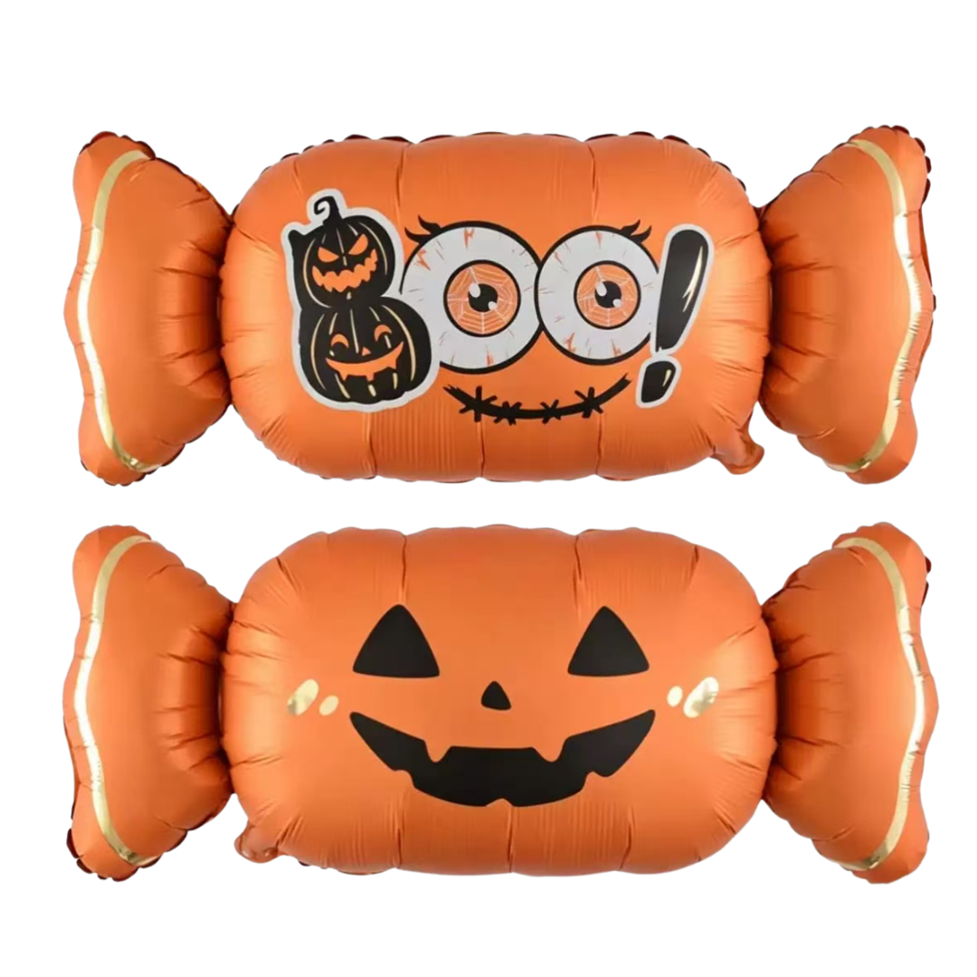 Halloween Candy Orange inflatable Balloon 16.5 inches high and 37 inches wide Main image