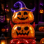 Halloween double head pumpkin inflatable balloon 56 inches tall and 24.5 inches wide