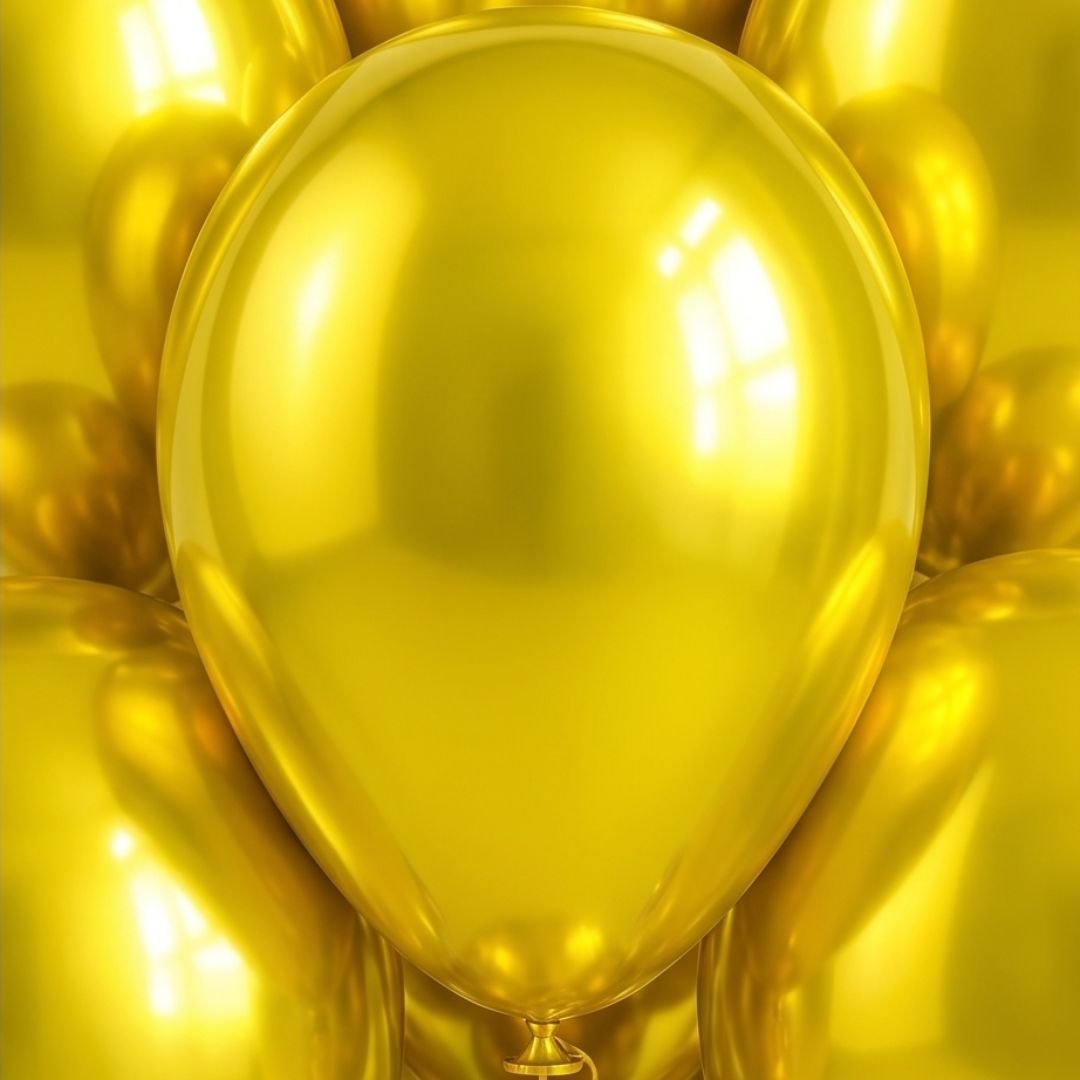 Chrome ICE double layer in Yellow, Chrome Latex Helium Balloons for Graduation Garland Arch Kit Corporate Event Wedding Birthday Baby Shower Party Decorations in two sizes 10"/12"