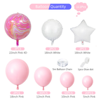 Balloon Garland Pastel Pink 4D Marbling Balloon Garland Kit 111pcs For Birthdays Baby Shower Bridal Party
