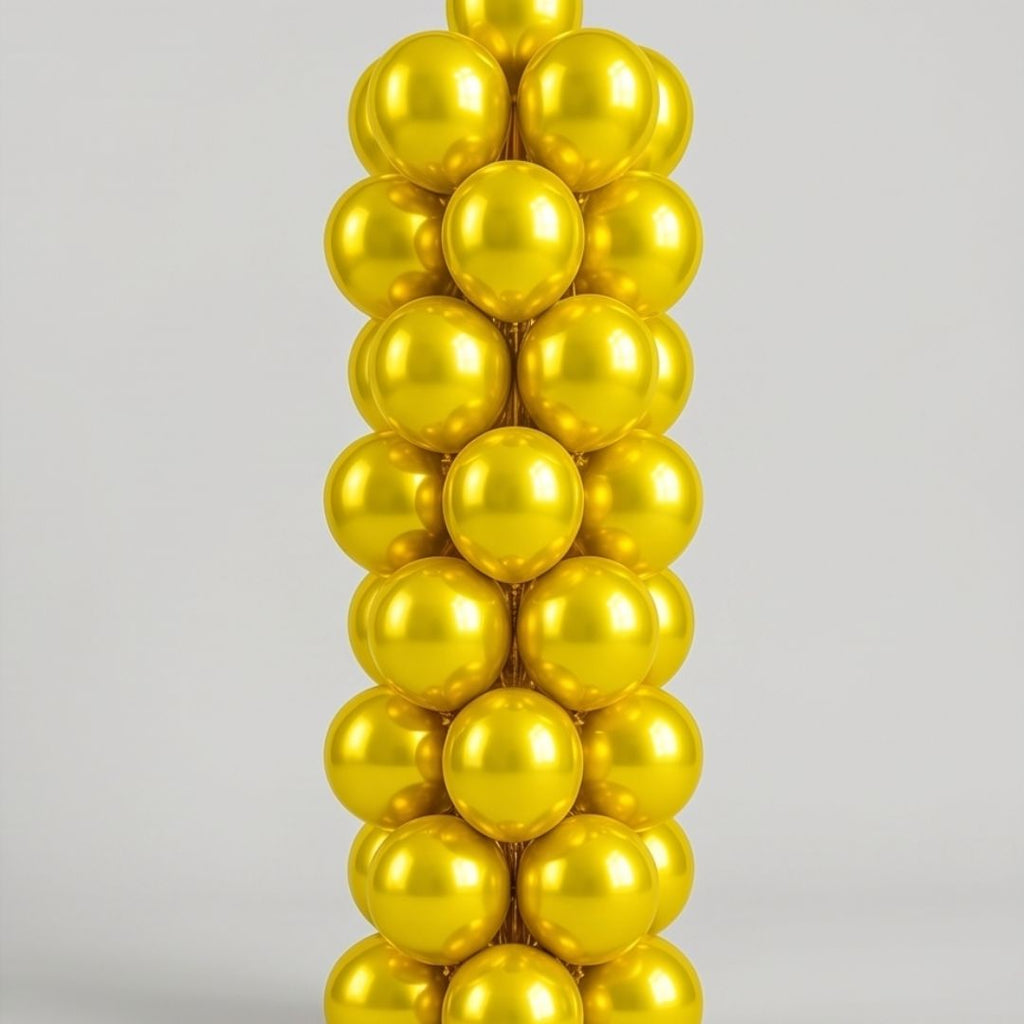 Chrome ICE double layer in Yellow, Chrome Latex Helium Balloons for Graduation Garland Arch Kit Corporate Event Wedding Birthday Baby Shower Party Decorations in two sizes 10"/12"