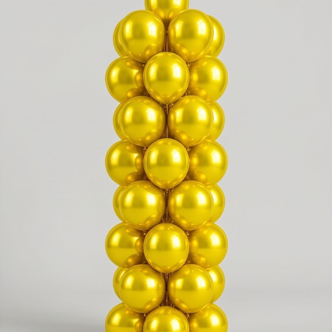 Chrome ICE double layer in Yellow, Chrome Latex Helium Balloons for Graduation Garland Arch Kit Corporate Event Wedding Birthday Baby Shower Party Decorations in two sizes 10"/12"
