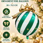 Green, White Christmas Ornaments Balloon for Holiday Pary, Photoshoots