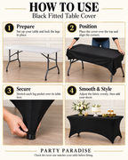 High Quality Party Table Cloth Spandex Fabric Table Cover Rectangular Fitted Strech Tablecloth for 6 Foot Table