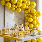 Chrome ICE double layer in Yellow, Chrome Latex Helium Balloons for Graduation Garland Arch Kit Corporate Event Wedding Birthday Baby Shower Party Decorations in two sizes 10"/12"