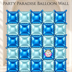 Double-Sided Two-Tone Square Foil Balloons Grid Background Wall for Party 19inch Squares, 25PCS