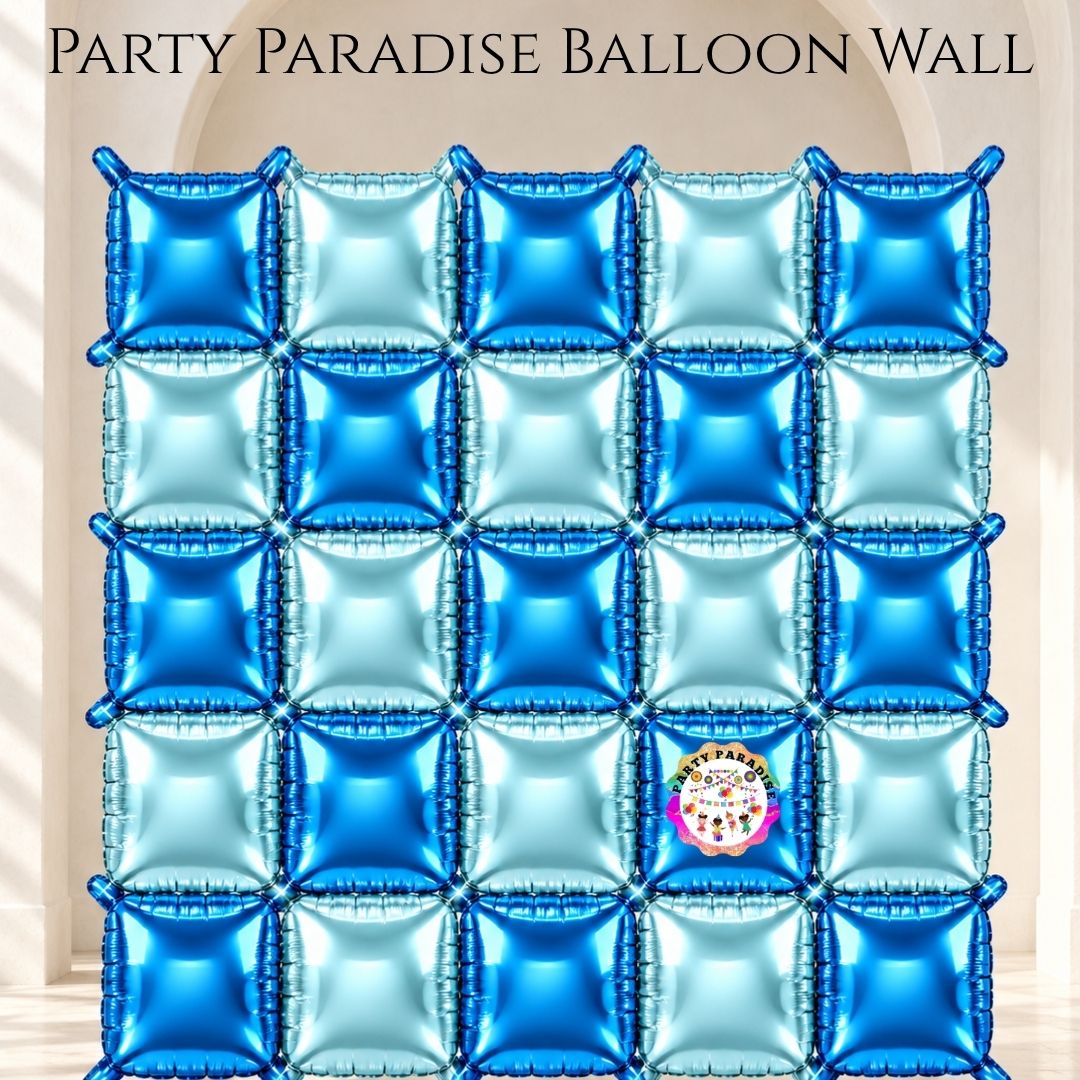 Double-Sided Two-Tone Square Foil Balloons Grid Background Wall for Party 19inch Squares, 25PCS